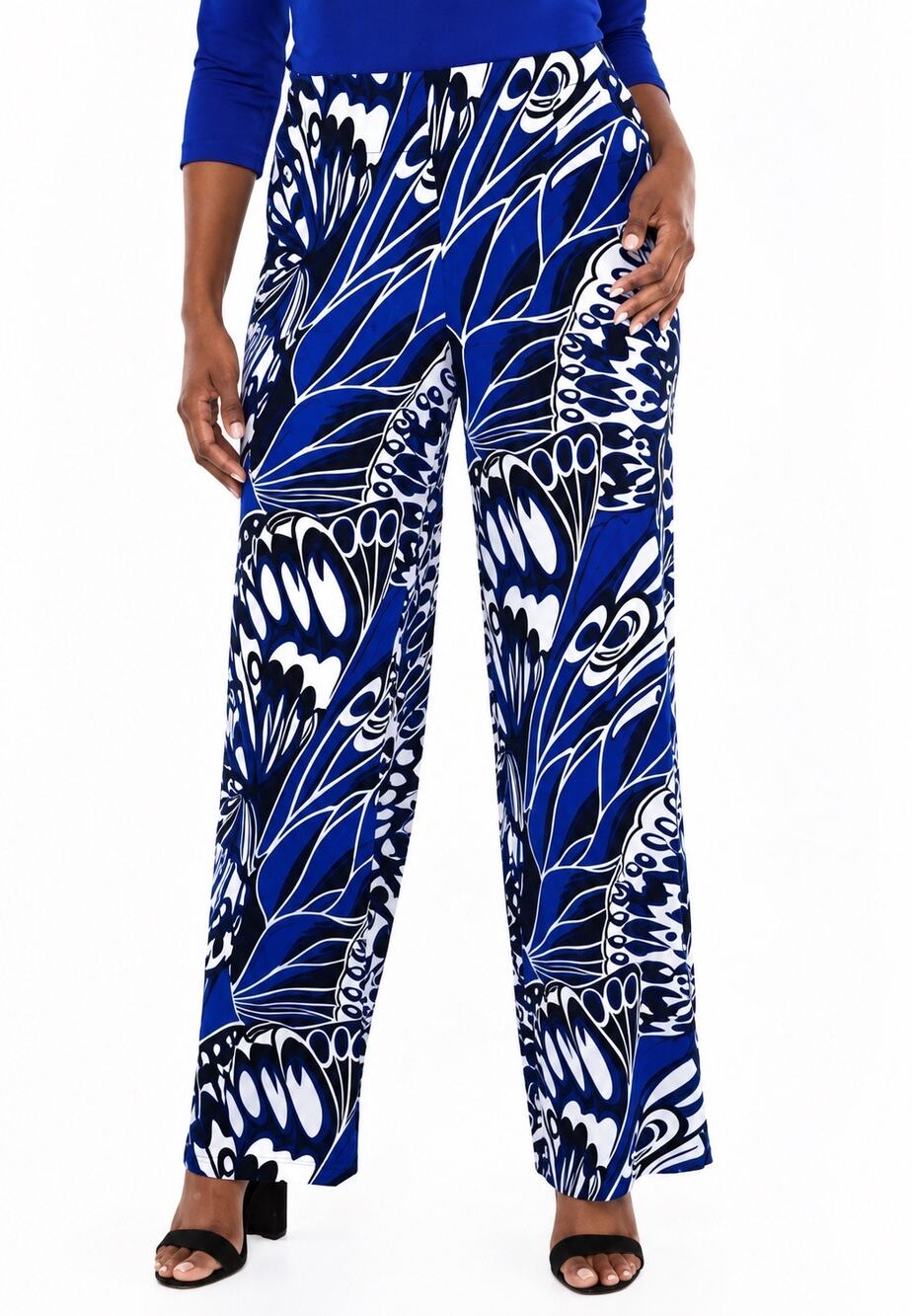 Travelers by Chico’s Women’s Floral Wide Leg Palazzo Pants Size 1 Medium 8-10